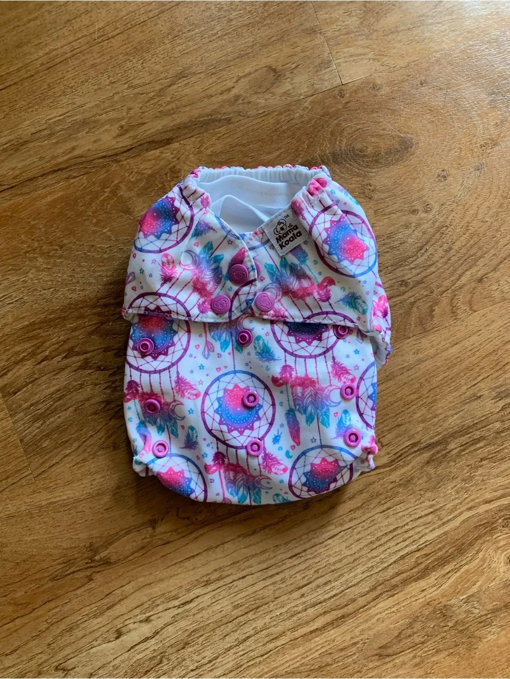 Mama koala Dreamcatcher Print Reusable pocket Cloth Diaper - Pink & White